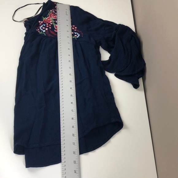 Miss Me BoHo Embroidered Bell Sleeve Blouse Small - Picture 9 of 10